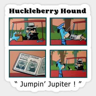 Huckleberry Hound jumpin Jupiter cartoon, Robber Sticker